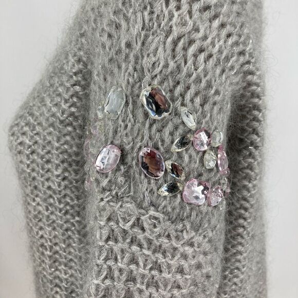 Vintage Lara Knit Kid Mohair Crystals Embellished Sweater M - Picture 5 of 12